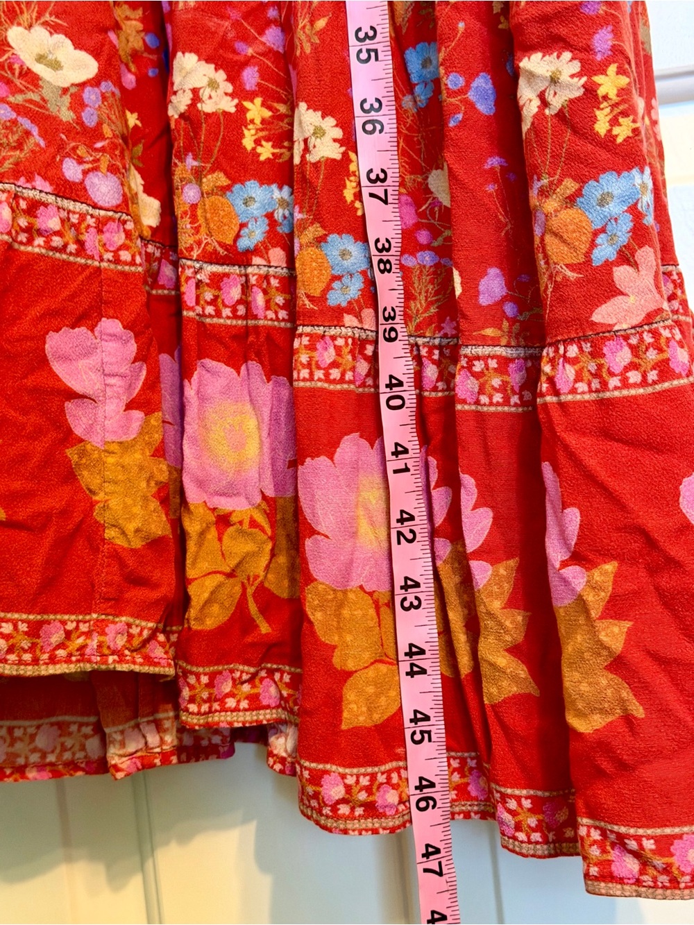 Free People x Spell Wild Bloom Dress Red Floral Maxi Gown Size Small NWOT - Picture 13 of 13